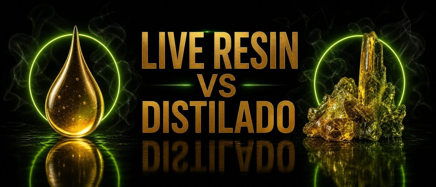 Live Resin vs Distilado - comparativa de extracción de vapes THC premium en Quito